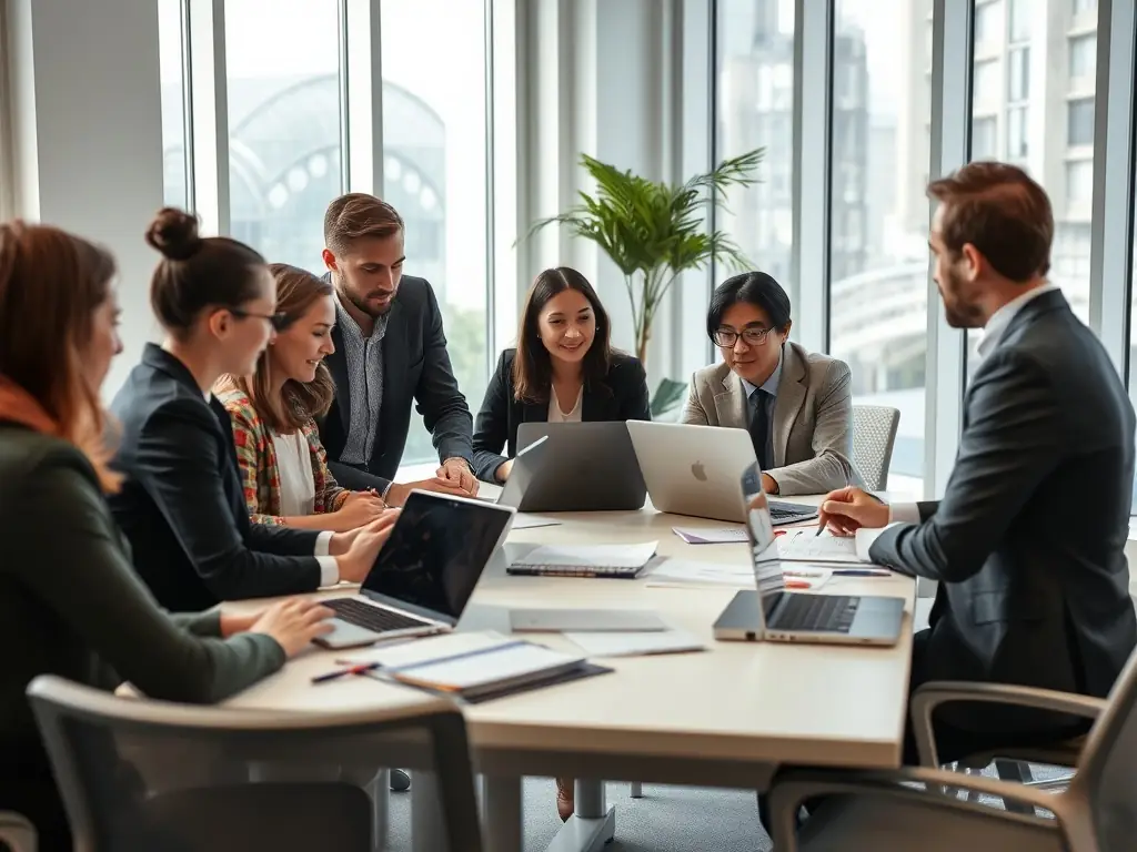 A diverse team collaboratively edits a document in real-time on Easyedit.one, showcasing seamless teamwork and immediate feedback integration.