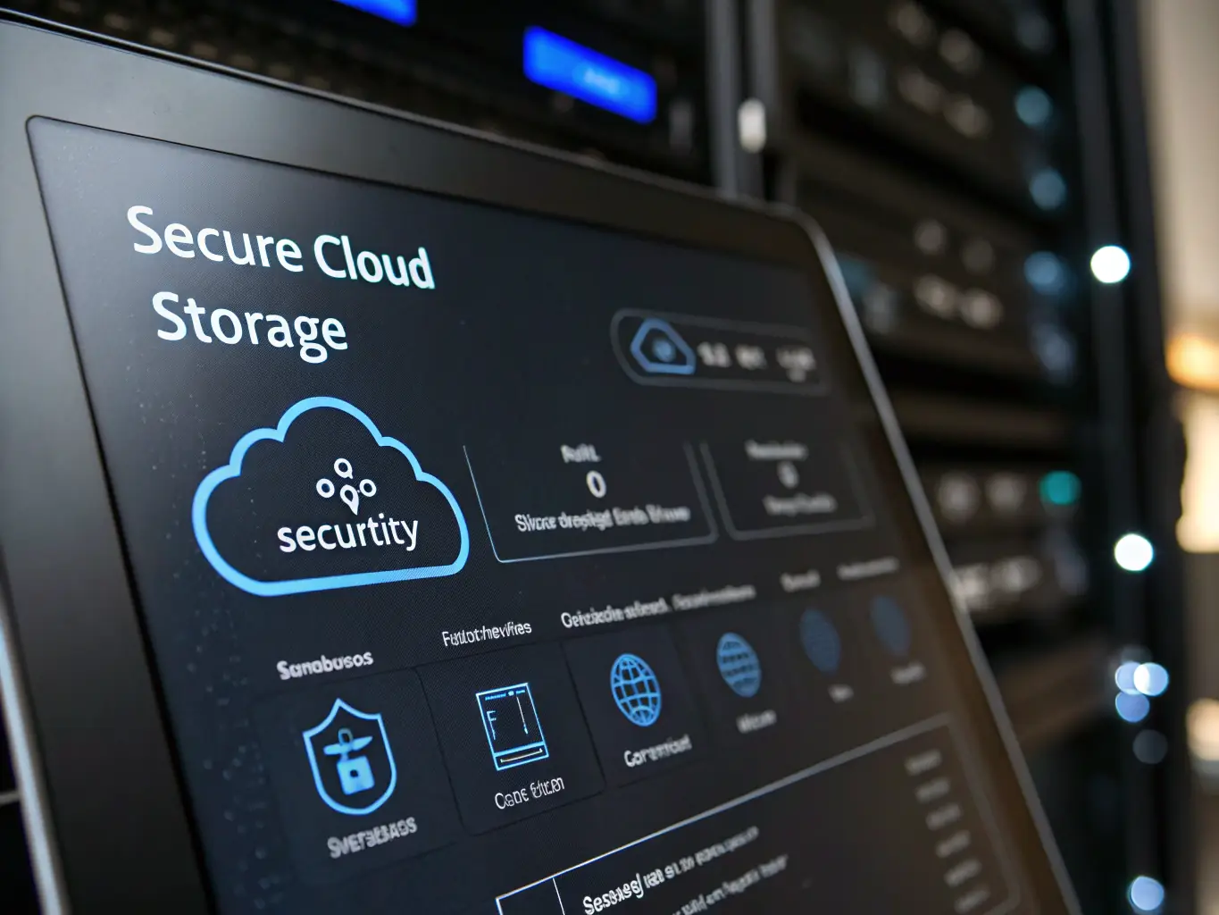 A secure cloud storage interface on Easyedit.one, illustrating data encryption and accessibility from multiple devices.